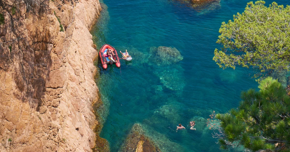 beautiful blue waters on the coast of spain